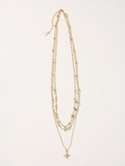 FatFace Gold Tone Multi Star Necklace - Image 1 of 2