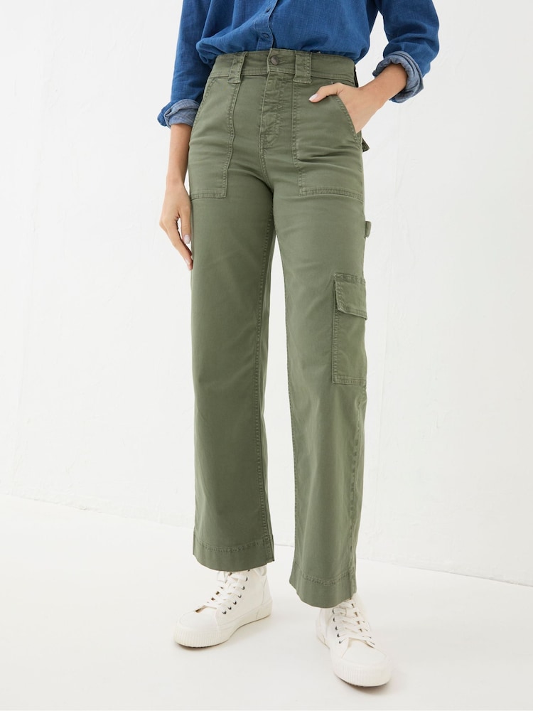 FatFace Leigh Green Carpenter Trousers - Image 1 of 6