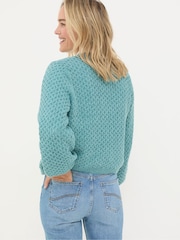 FatFace Anais Light Teal Cardigan - Image 2 of 5