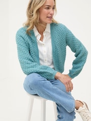 FatFace Anais Light Teal Cardigan - Image 3 of 5