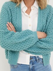 FatFace Anais Light Teal Cardigan - Image 4 of 5