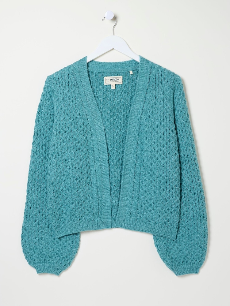 FatFace Anais Light Teal Cardigan - Image 5 of 5