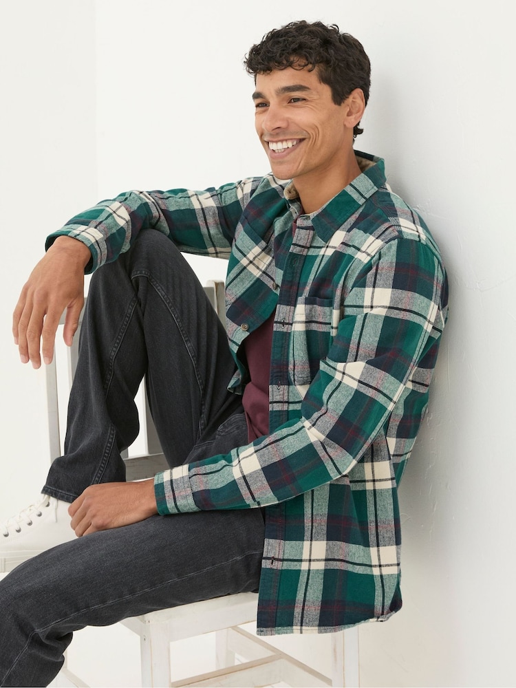 FatFace Green Long Sleeve Blake Check Shirt - Image 1 of 5 FatFace Green Long Sleeve Blake Check Shirt - Image 1 of 5