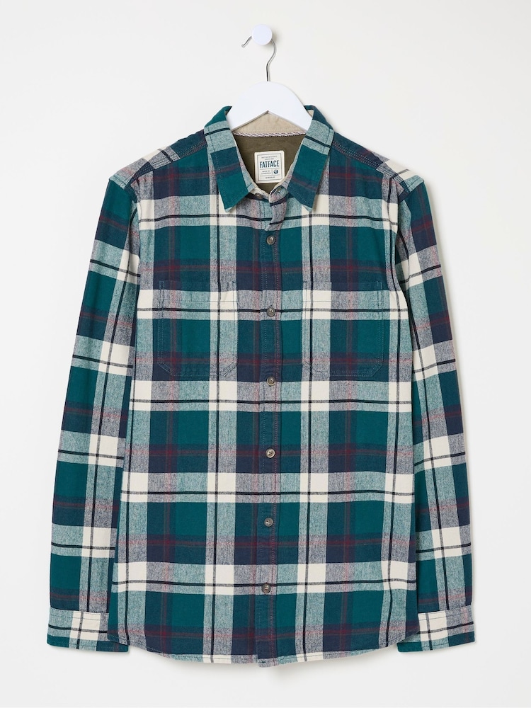 FatFace Green Long Sleeve Blake Check Shirt - Image 5 of 5 FatFace Green Long Sleeve Blake Check Shirt - Image 5 of 5