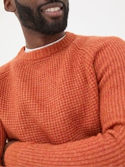 FatFace Calder Orange Crew Neck Jumper - Image 4 of 5
