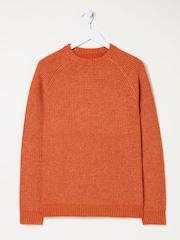 FatFace Calder Orange Crew Neck Jumper - Image 5 of 5