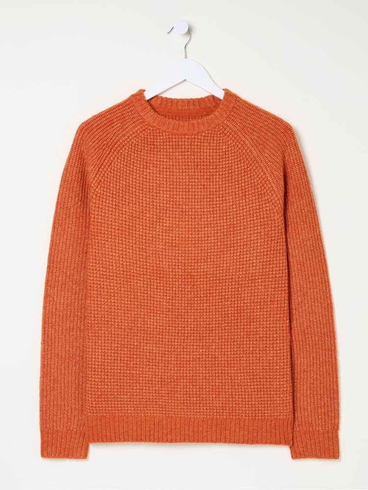 FatFace Calder Orange Crew Neck Jumper - Image 5 of 5