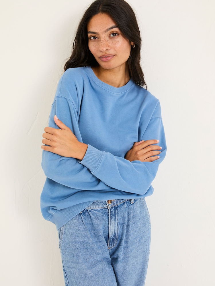 FatFace Georgia Blue Cobalt Crew Sweatshirt - Image 5 of 9