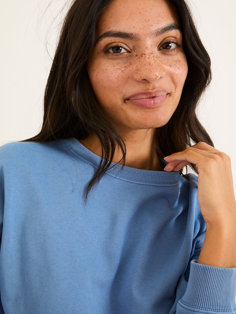 FatFace Georgia Blue Cobalt Crew Sweatshirt - Image 6 of 9