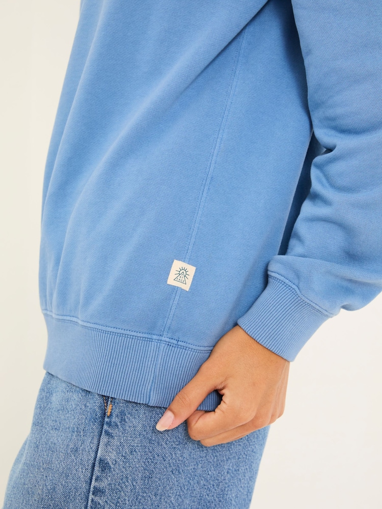 FatFace Georgia Blue Cobalt Crew Sweatshirt - Image 8 of 9