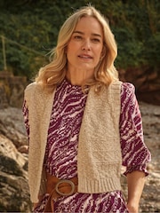 FatFace Talia Natural Pattern Waistcoat - Image 1 of 6
