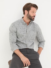 FatFace Grey Long Sleeve Sketch Floral Print Shirt - Image 4 of 5