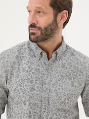 FatFace Grey Long Sleeve Sketch Floral Print Shirt - Image 5 of 5