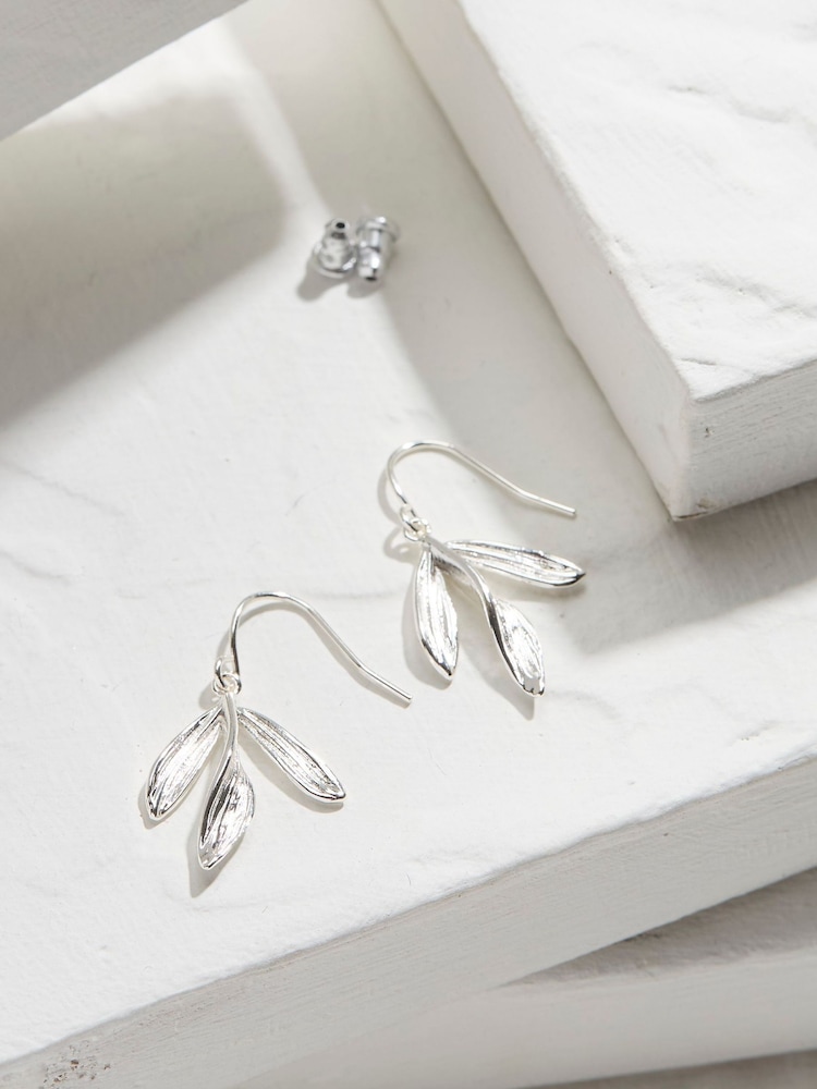 FatFace Silver Tone Large Leaf Earring - Image 2 of 2