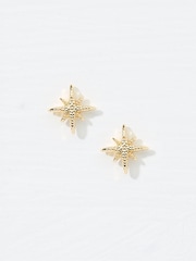 FatFace Gold Tone Textured Stud Earrings - Image 1 of 2