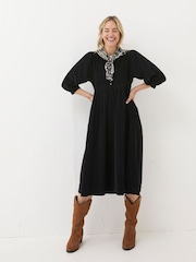 FatFace Ceil Black Check Dress - Image 1 of 6