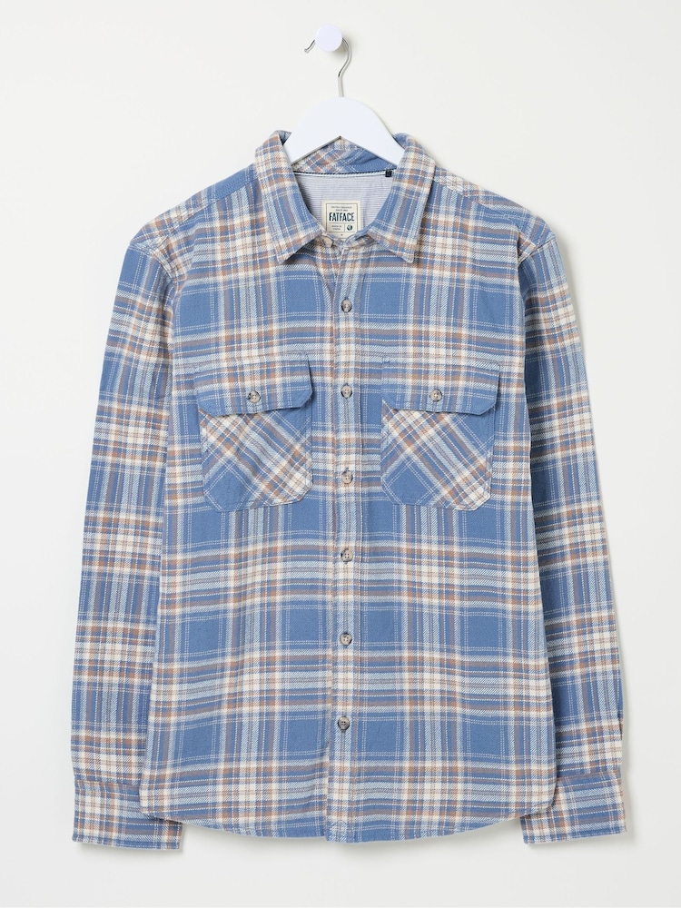 FatFace Bardon Blue/Yellow 100% Cotton Long Sleeve Check Shirt - Image 5 of 5 FatFace Bardon Blue/Yellow 100% Cotton Long Sleeve Check Shirt - Image 5 of 5