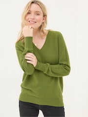 FatFace Arrabella Olive Green Jumper - Image 1 of 5