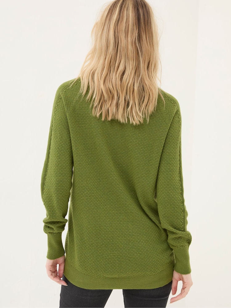 FatFace Arrabella Olive Green Jumper - Image 2 of 5