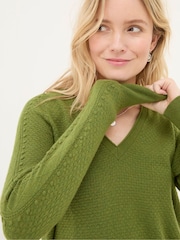 FatFace Arrabella Olive Green Jumper - Image 4 of 5