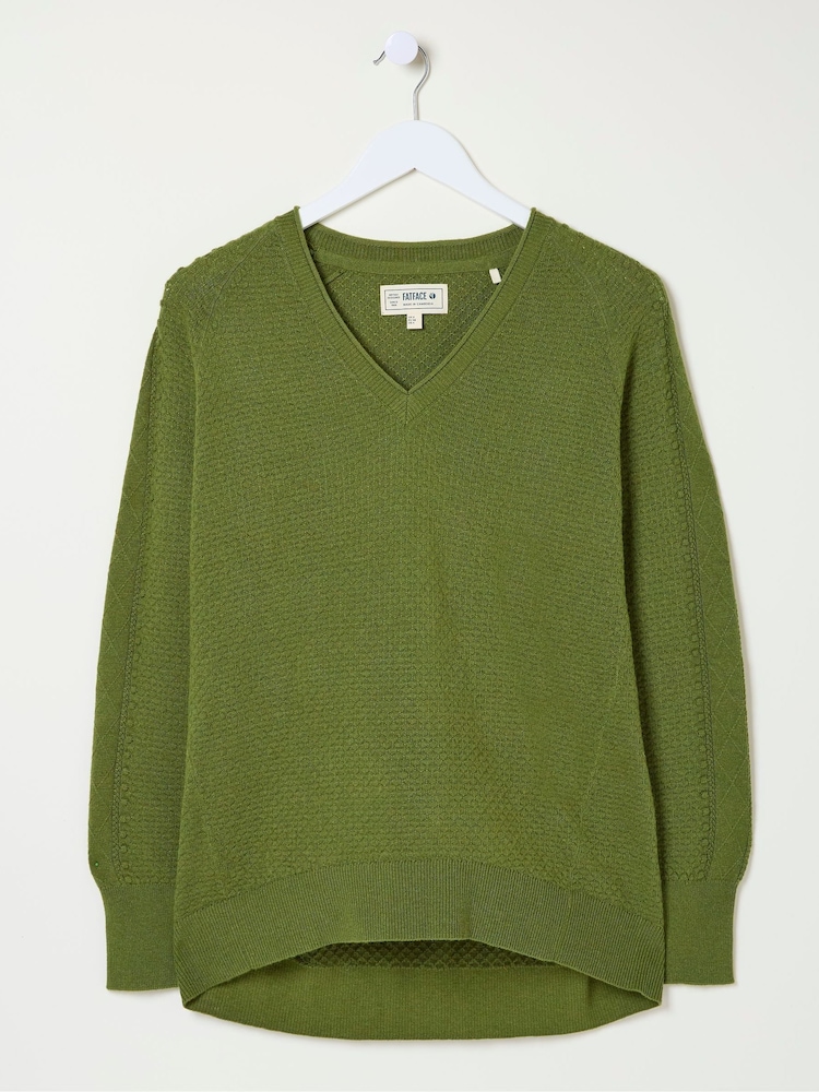 FatFace Arrabella Olive Green Jumper - Image 5 of 5