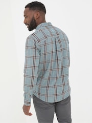 FatFace Charlton Blue Long Sleeve Check 100% Cotton Shirt - Image 2 of 6