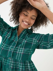 FatFace Sara Green Bubble Cord Check Dress - Image 4 of 5