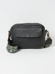 FatFace Oslo Black Camera Bag with Ornate Strap - Image 1 of 3