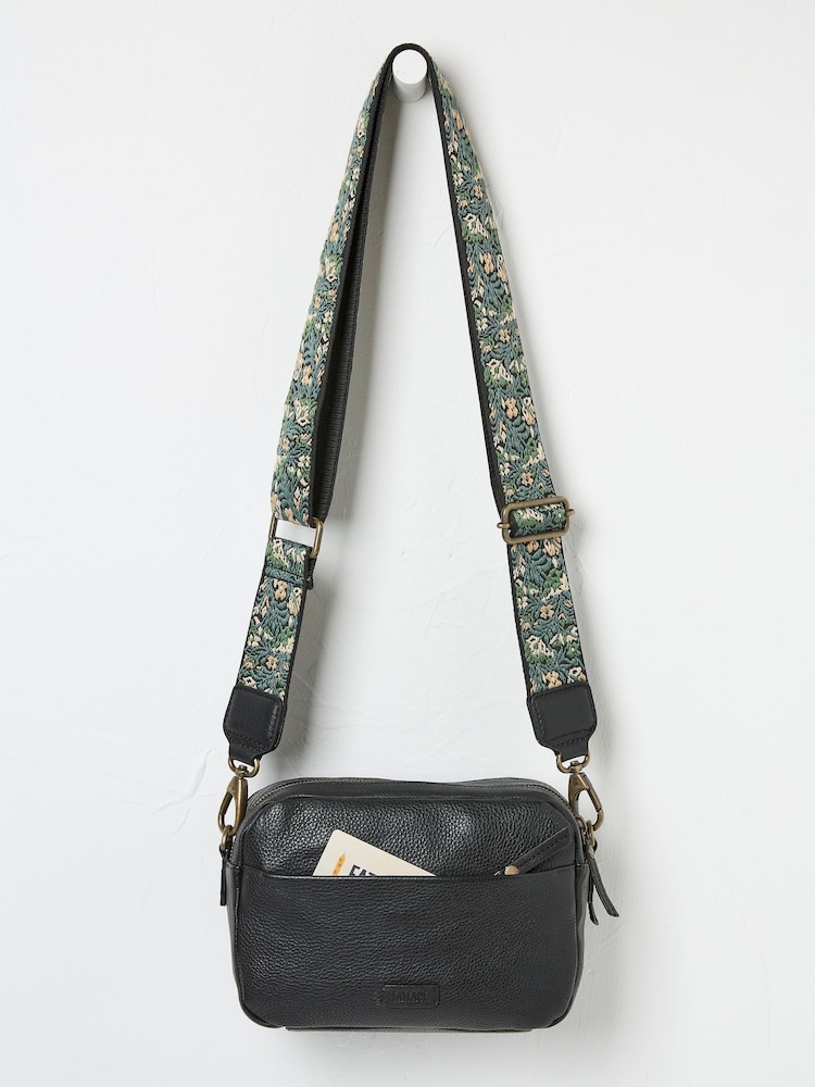 FatFace Oslo Black Camera Bag with Ornate Strap - Image 2 of 3