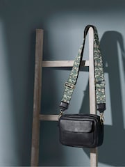 FatFace Oslo Black Camera Bag with Ornate Strap - Image 3 of 3