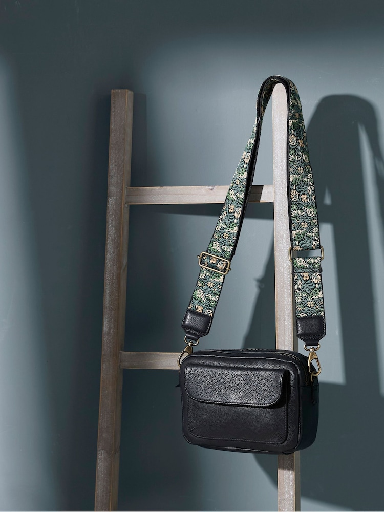 FatFace Oslo Black Camera Bag with Ornate Strap - Image 3 of 3