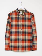 FatFace Orange Long Sleeve Blake Check Shirt - Image 3 of 3
