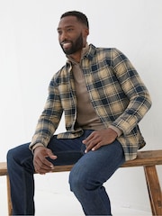 FatFace Blake Blue Buffalo Check Shirt - Image 3 of 6