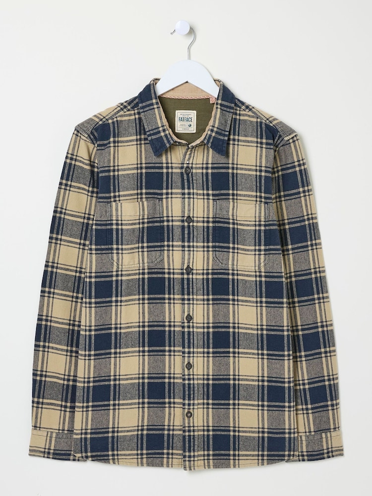 FatFace Blake Blue Buffalo Check Shirt - Image 6 of 6
