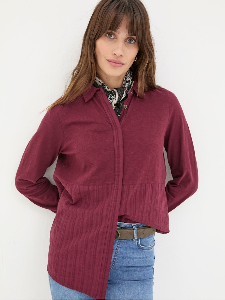 FatFace Sammy Burgundy Red Shirt Tunic - Image 1 of 6 FatFace Sammy Burgundy Red Shirt Tunic - Image 1 of 6