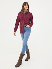 FatFace Sammy Burgundy Red Shirt Tunic - Image 3 of 6