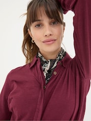 FatFace Sammy Burgundy Red Shirt Tunic - Image 5 of 6