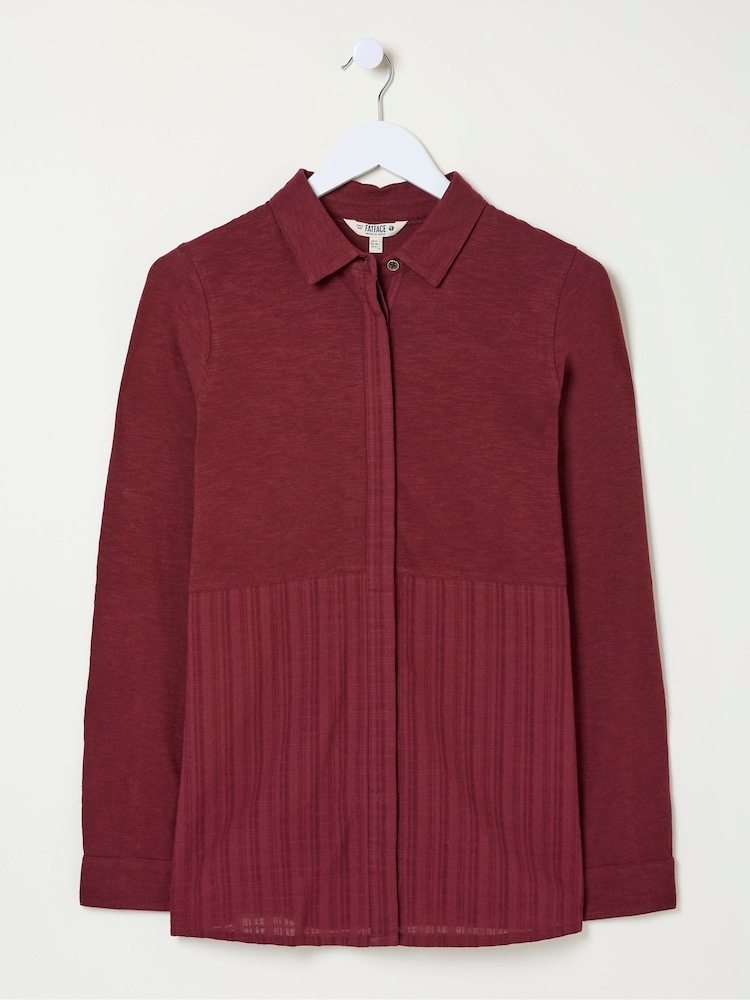 FatFace Sammy Burgundy Red Shirt Tunic - Image 6 of 6
