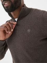 FatFace Rye Brown Half-Neck Jumper - Image 4 of 5