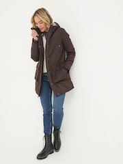 FatFace Petra Brown Parka Brown Coat - Image 3 of 6