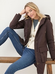 FatFace Petra Brown Parka Brown Coat - Image 4 of 6