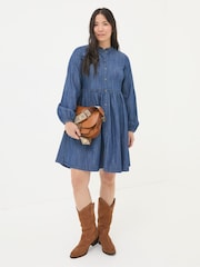 FatFace Corrie Blue Denim Dress - Image 1 of 6