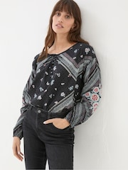 FatFace Ishana Black Frontier Blouse - Image 2 of 6