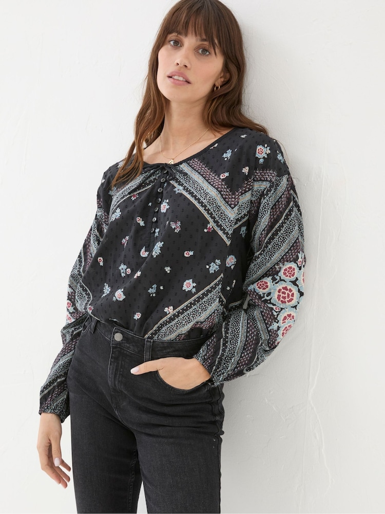FatFace Ishana Black Frontier Blouse - Image 2 of 6 FatFace Ishana Black Frontier Blouse - Image 2 of 6