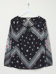 FatFace Ishana Black Frontier Blouse - Image 6 of 6