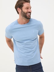 FatFace Lulworth Blue 100% Cotton Organic Crew T-Shirt - Image 1 of 4
