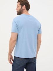 FatFace Lulworth Blue 100% Cotton Organic Crew T-Shirt - Image 2 of 4