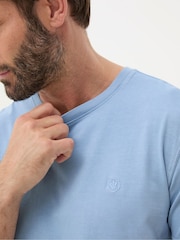 FatFace Lulworth Blue 100% Cotton Organic Crew T-Shirt - Image 3 of 4