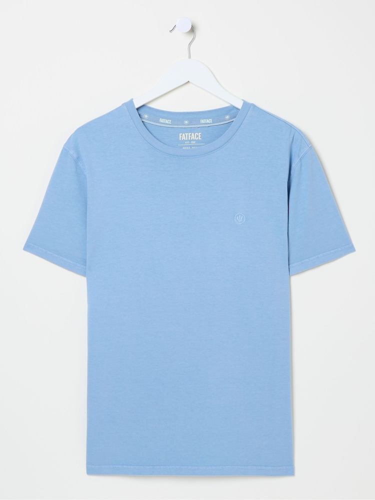 FatFace Lulworth Blue 100% Cotton Organic Crew T-Shirt - Image 4 of 4