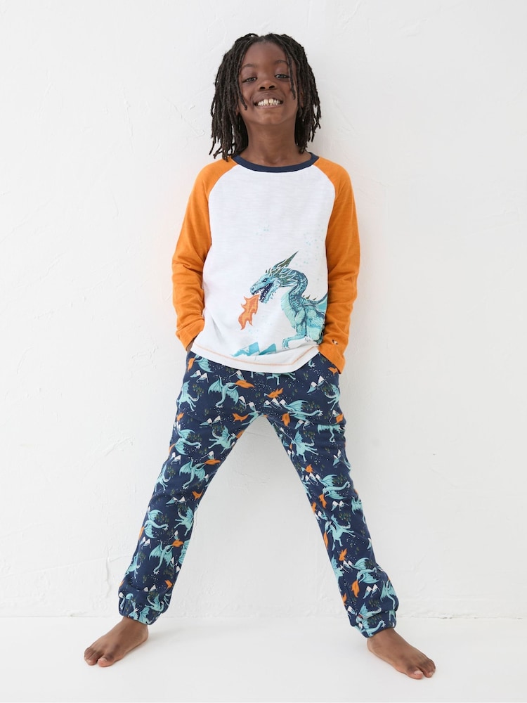 FatFace Blue Ice Dragon Pyjama Set - Image 2 of 5
